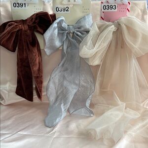 PICK ONE - A New Day Bow Barrettes - Brown, Blue or White